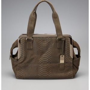 Botkier Misha Satchel snake embossing olive